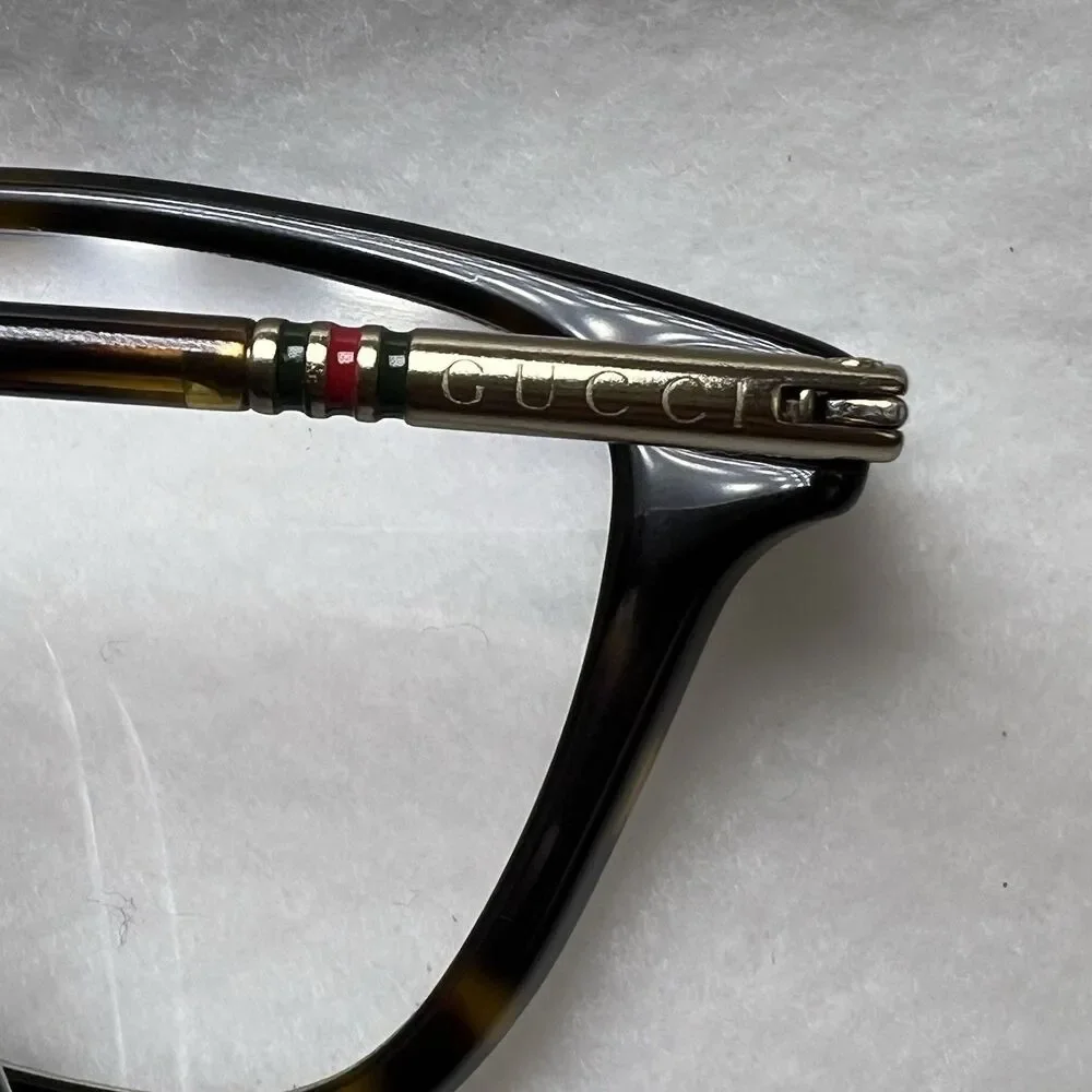 Gucci Eyeglasses Frames GG0519O Flex Fit Square Full Rim 55-17 Havana Gold Italy